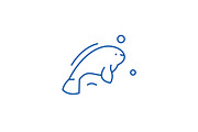 Beluga line icon concept. Beluga