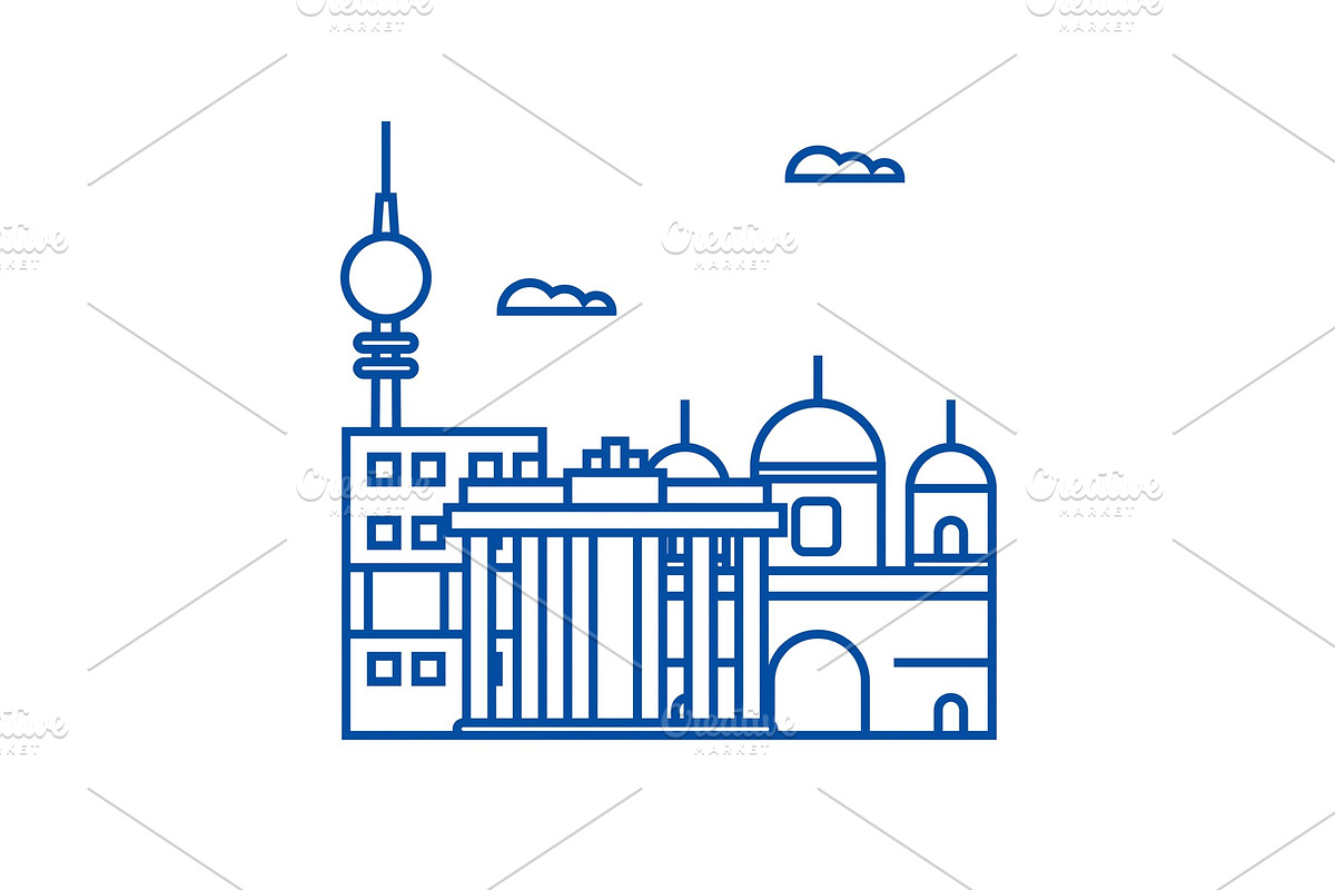 Berlin line icon concept. Berlin in Illustrations - product preview 8