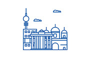 Berlin line icon concept. Berlin