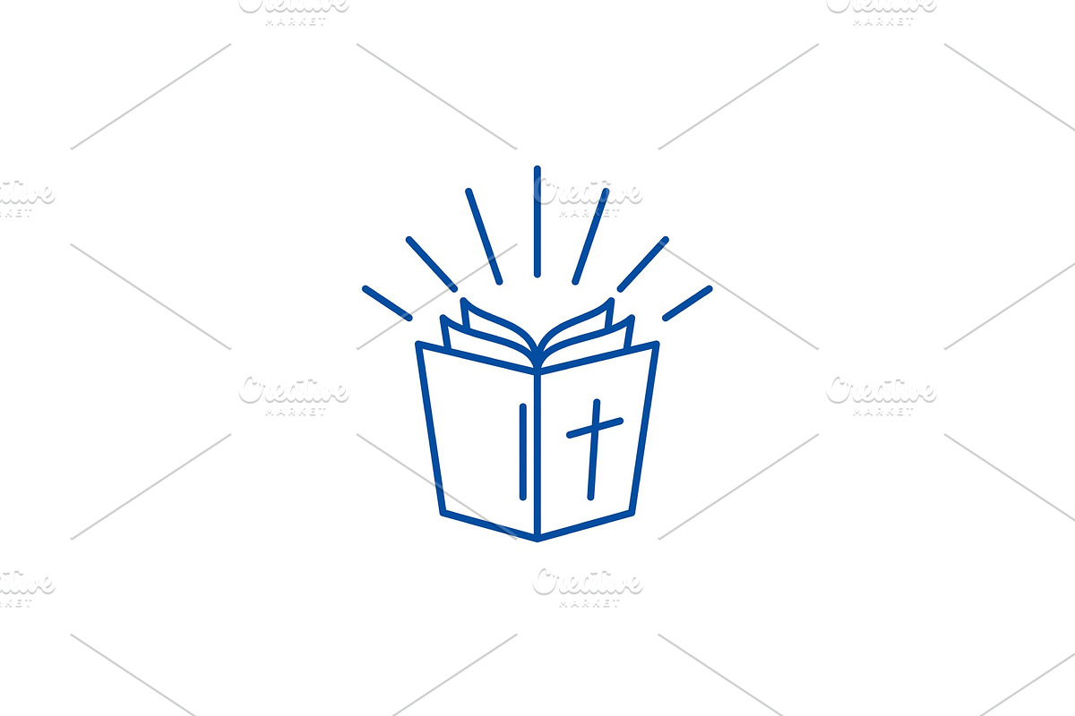 Bible line icon concept. Bible flat in Illustrations - product preview 8