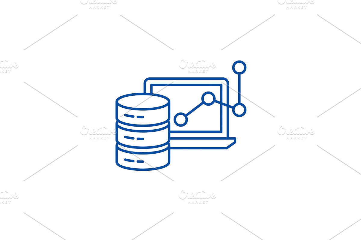 Big data framework line icon concept in Illustrations - product preview 8