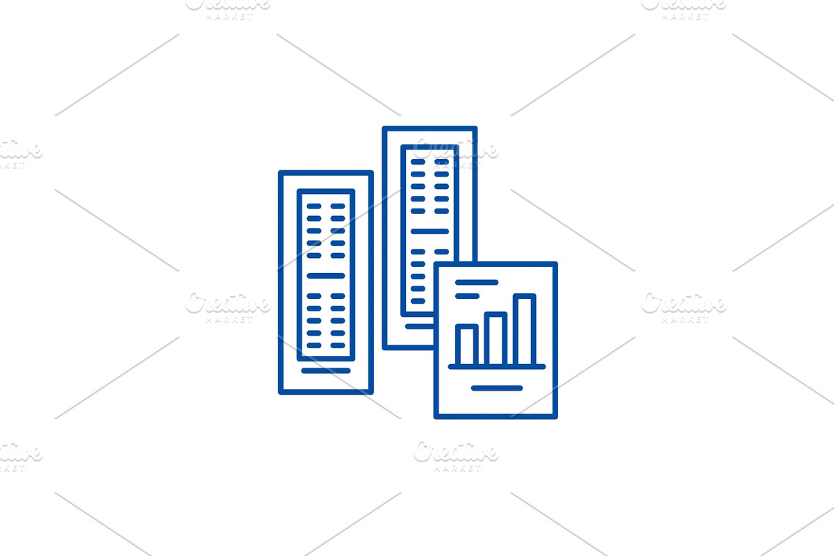 Big data reports line icon concept in Illustrations - product preview 8