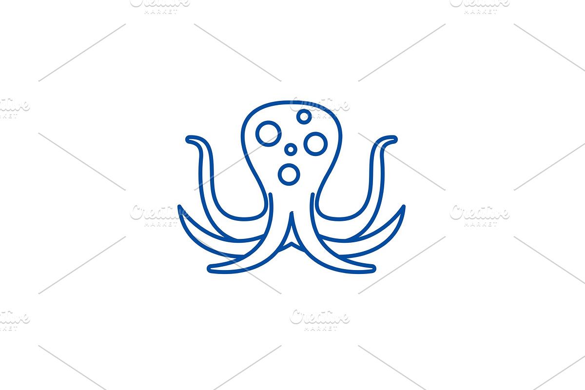 Big octopus line icon concept. Big in Illustrations - product preview 8