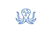 Big octopus line icon concept. Big