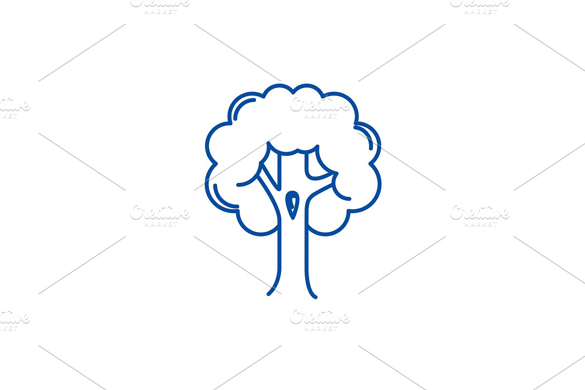 Big tree line icon concept. Big tree in Illustrations - product preview 8