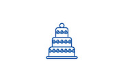 Big wedding cake line icon concept
