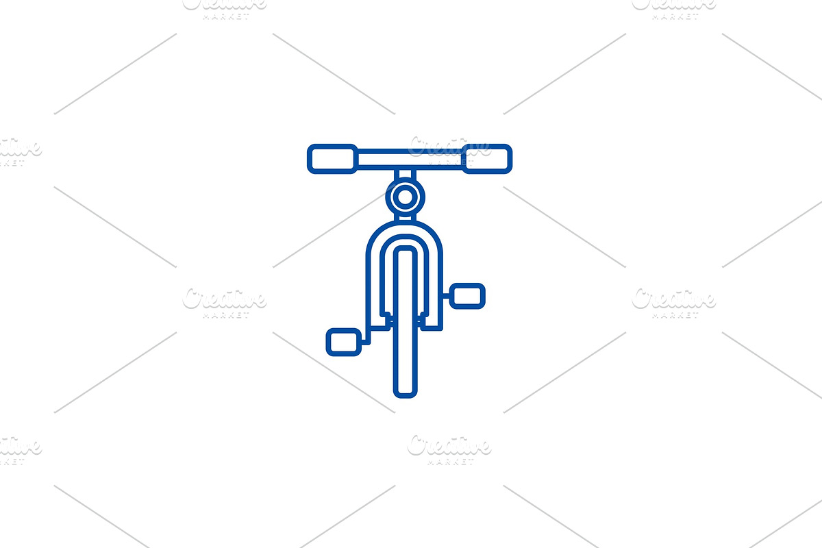 Bike, front view line icon concept in Illustrations - product preview 8