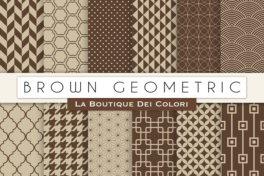 Brown Geometric Digital Papers in Patterns - product preview 8