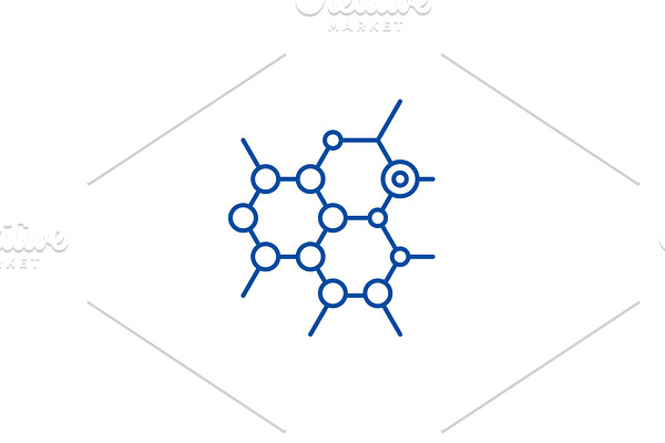 Biochemistry line icon concept
