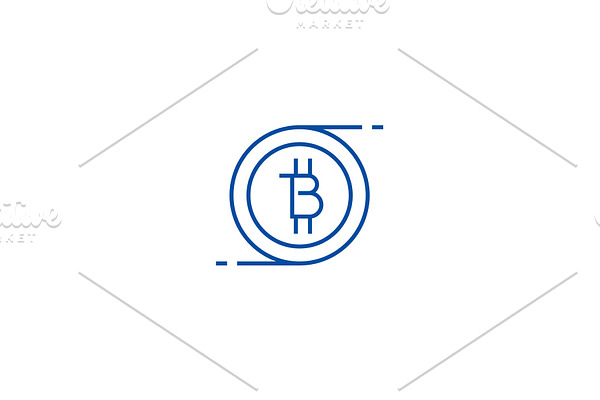 Bitcoins technology line icon