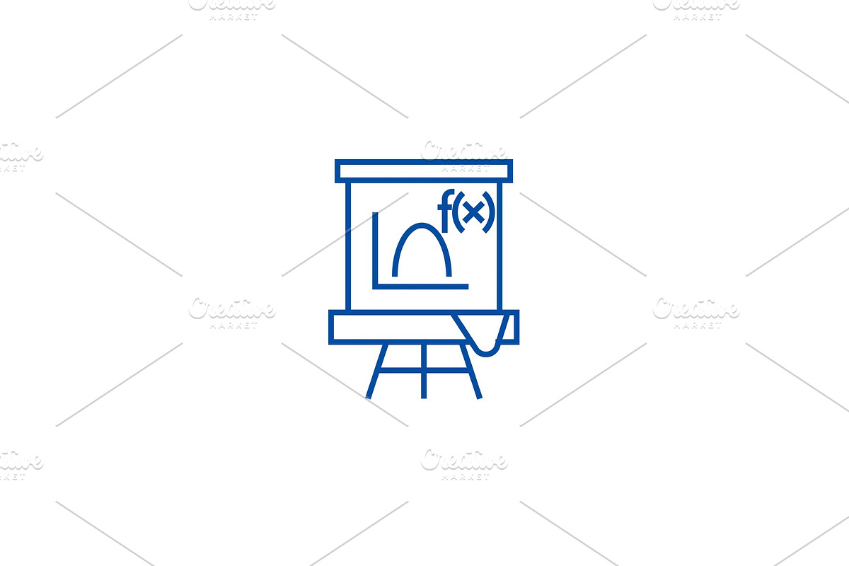 Blackboard,mathematics line icon in Illustrations - product preview 8
