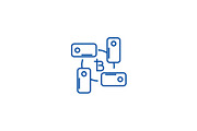 Blockchain technology line icon
