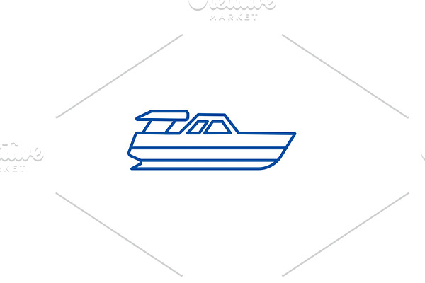 Boat launch,yacht line icon concept