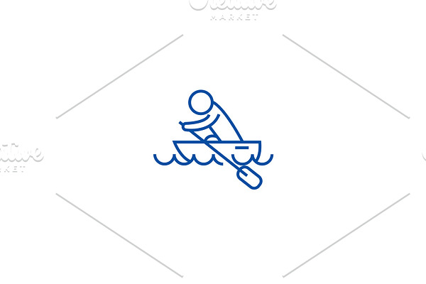 Boat race, kayaks, rowing race line