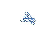 Boat race, kayaks, rowing race line