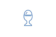 Boiled egg line icon concept. Boiled