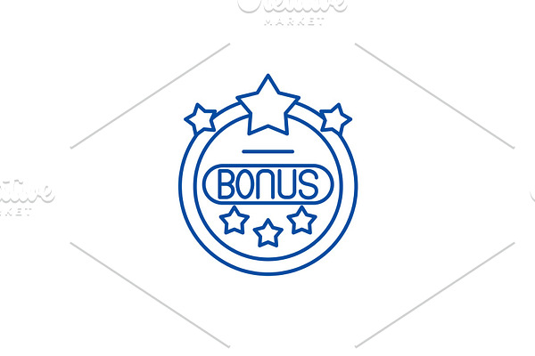 Bonus chip line icon concept. Bonus