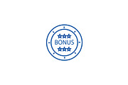 Bonus coin line icon concept. Bonus