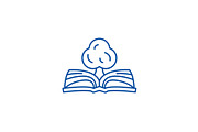 Book of knowledge line icon concept