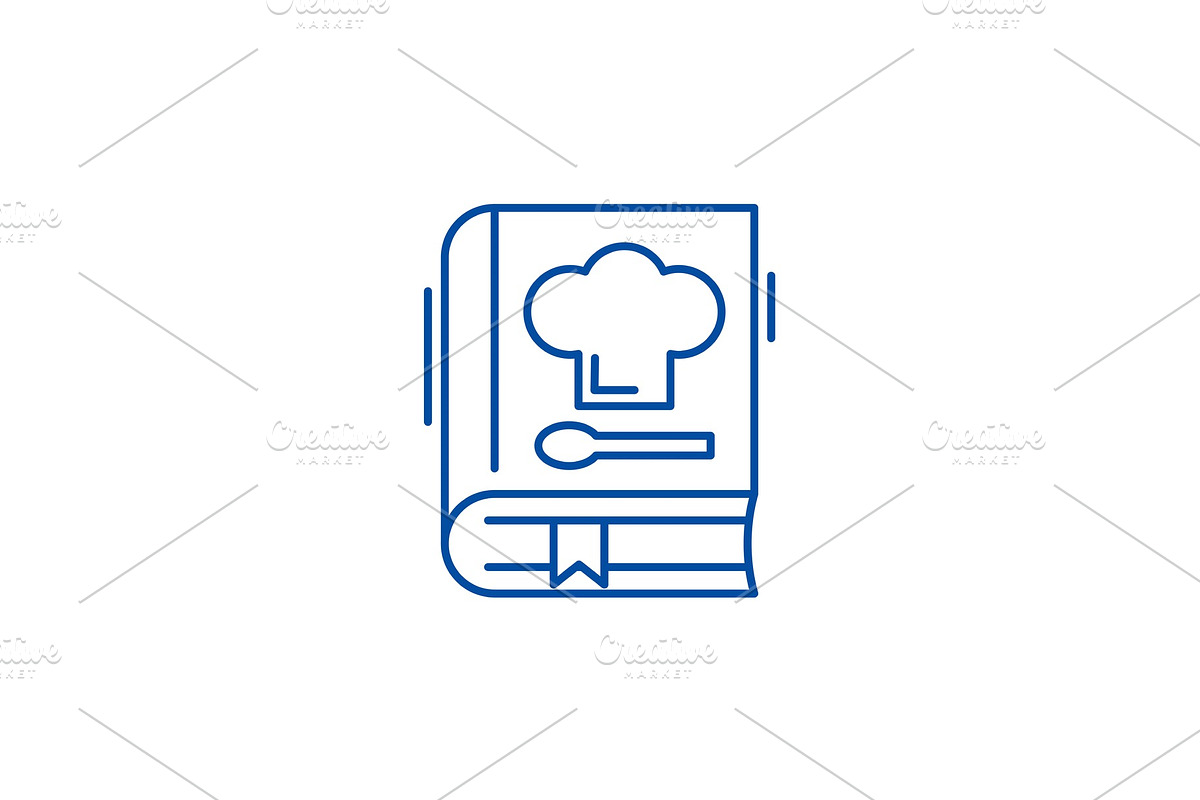 Book of recipes line icon concept in Illustrations - product preview 8
