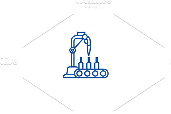 Bottling line line icon concept