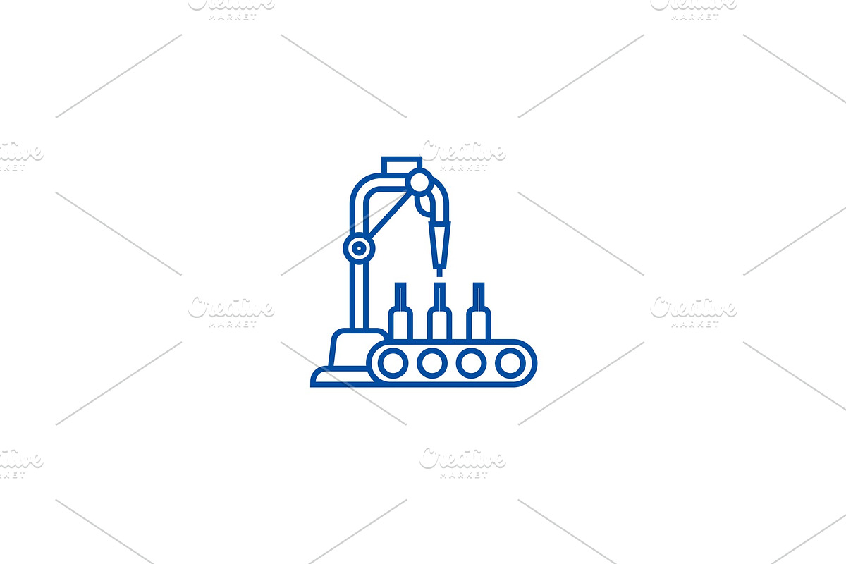 Bottling line line icon concept in Illustrations - product preview 8