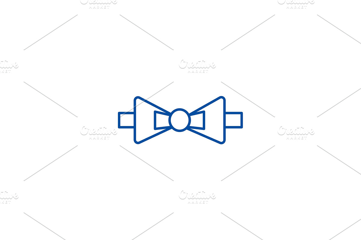 Bow tie line icon concept. Bow tie in Illustrations - product preview 8