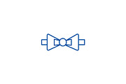 Bow tie line icon concept. Bow tie