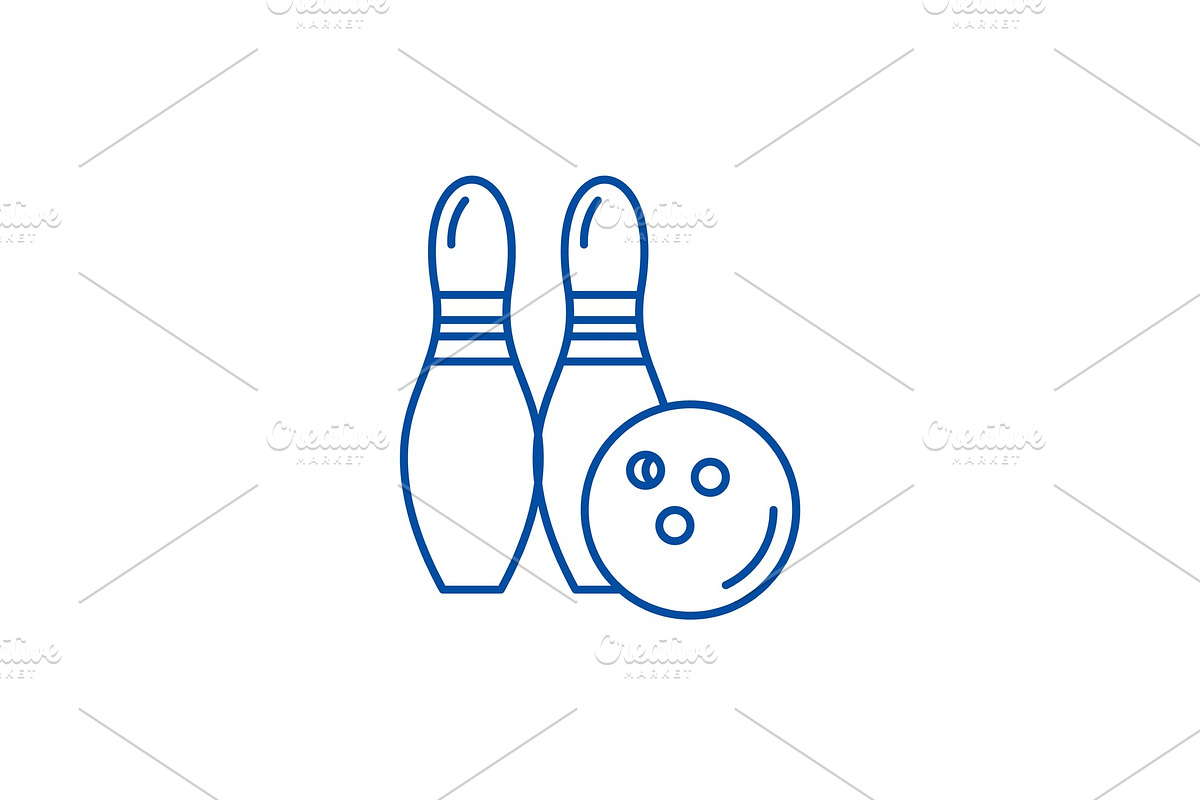 Bowling line icon concept. Bowling in Illustrations - product preview 8