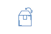 Box packing line icon concept. Box