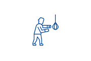 Boxing sign line icon concept