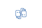 Boxing, boxing gloves line icon