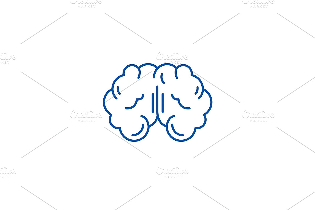 Brain line icon concept. Brain flat in Illustrations - product preview 8