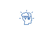 Brainstorm head line icon concept