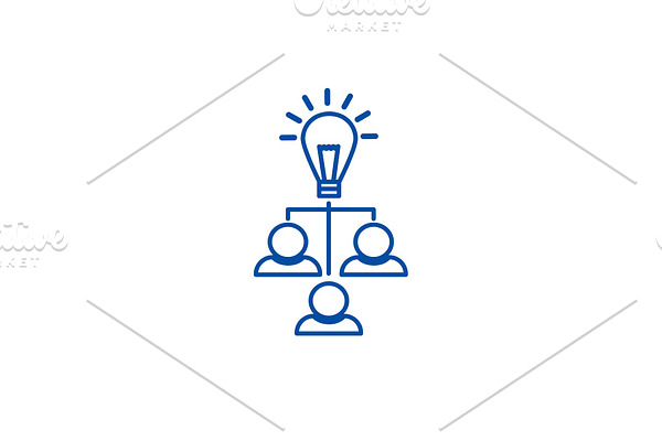 Brainstorm, idea line icon concept