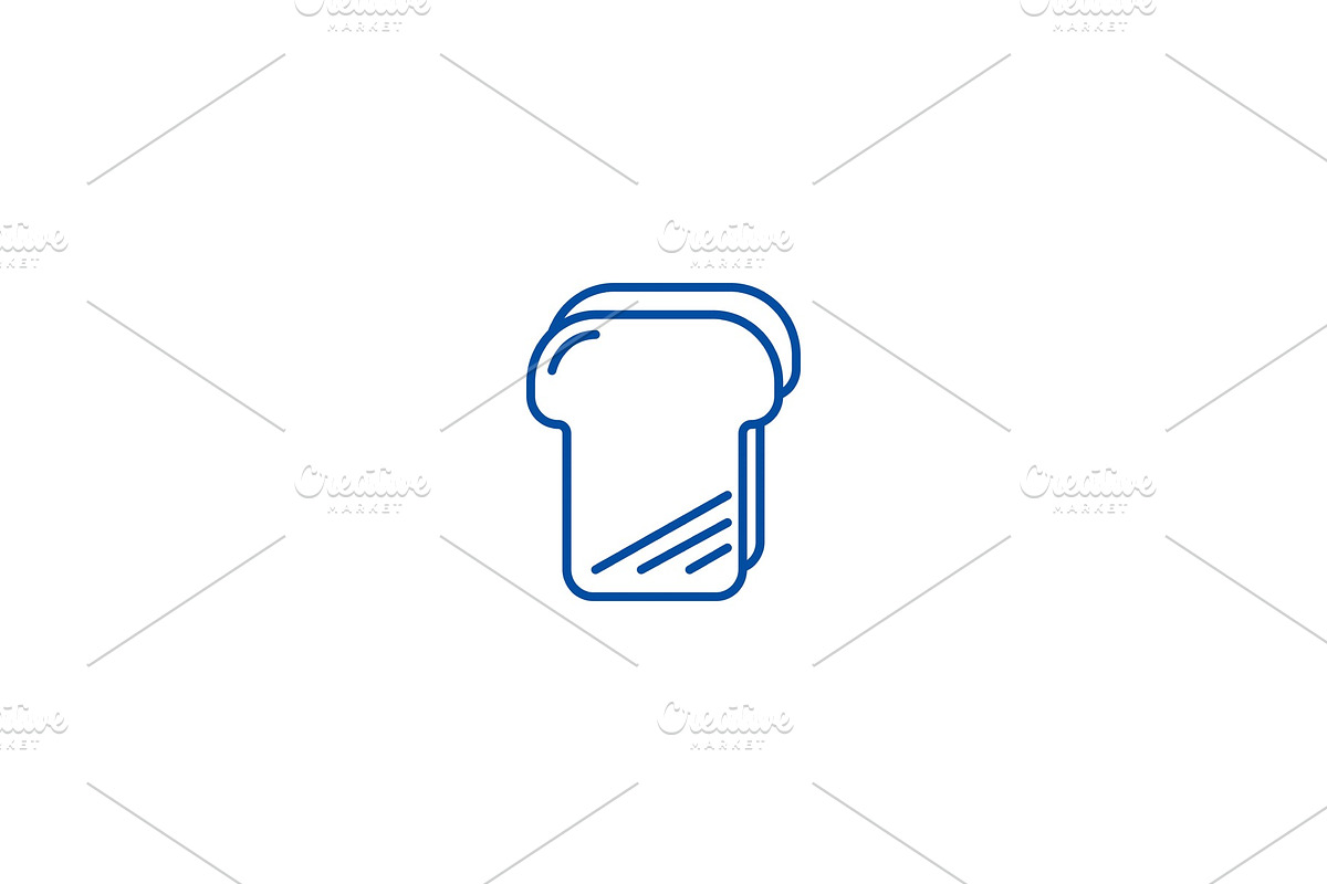 Bread toast line icon concept. Bread in Illustrations - product preview 8