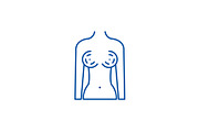 Breast augmentation line icon