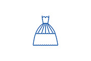 Bridal evening dress line icon