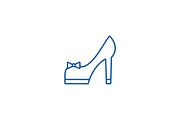 Bridal shoes line icon concept