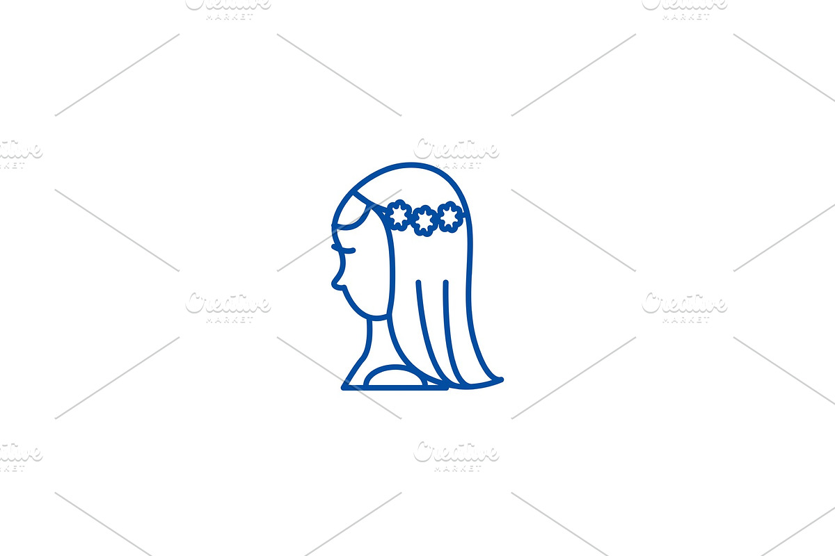 Bride line icon concept. Bride flat in Illustrations - product preview 8