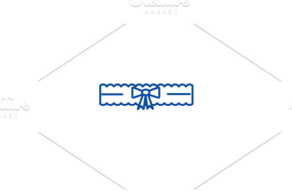 Bride garter line icon concept