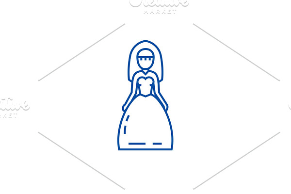 Bride sign line icon concept. Bride