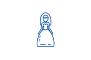 Bride sign line icon concept. Bride
