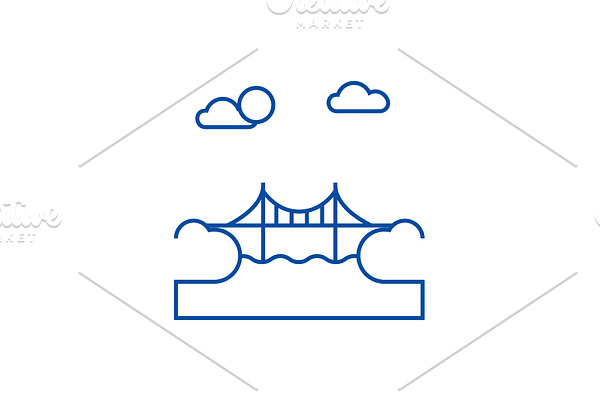 Bridge illustration line icon