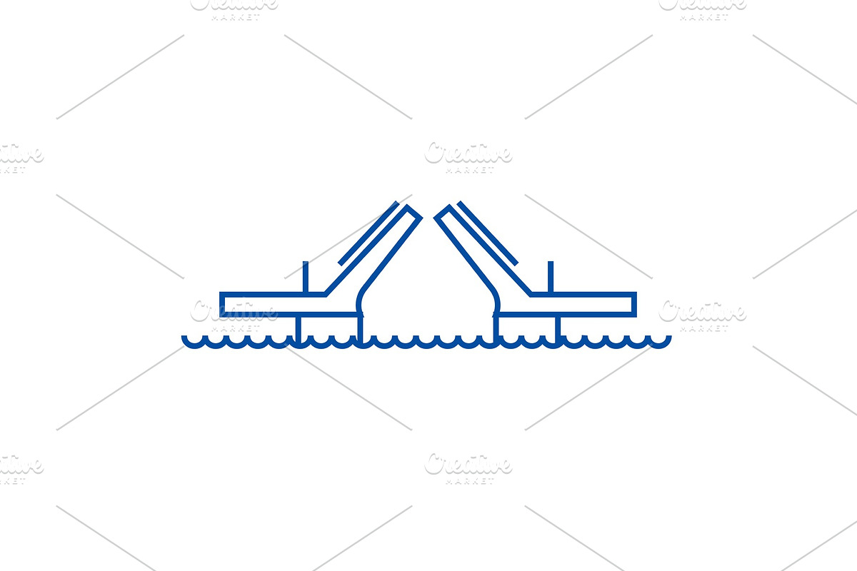 Bridges,drawbridges line icon in Illustrations - product preview 8