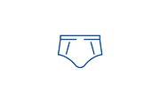 Brief underpants line icon concept
