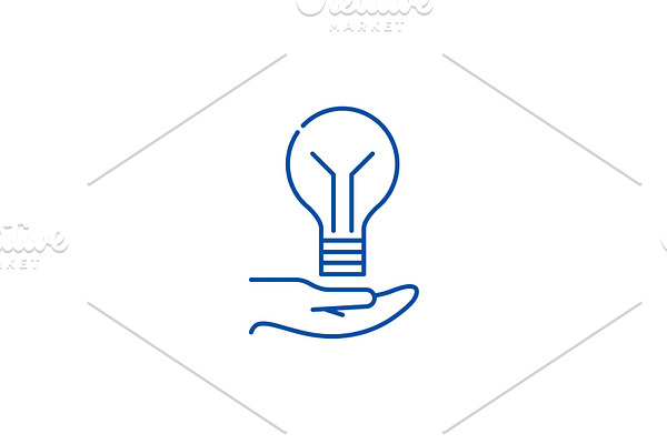 Bright idea line icon concept