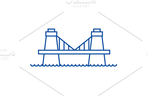 British bridge line icon concept