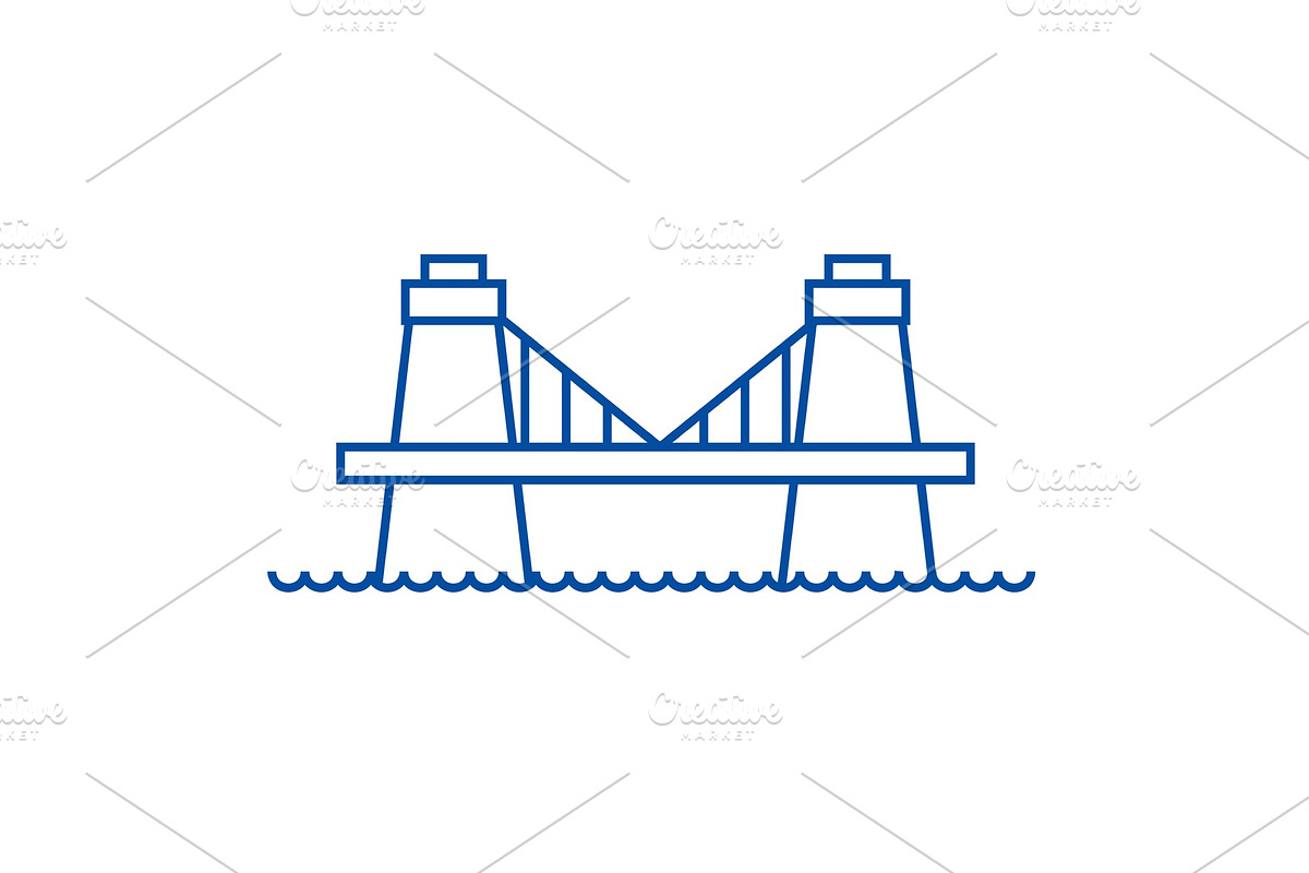British bridge line icon concept in Illustrations - product preview 8