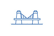 British bridge line icon concept